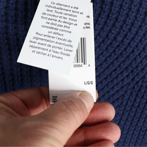 Buffalo David Bitton Men’s Pullover Waffle Textured Knit Blue Large. Brand New - Picture 9 of 10